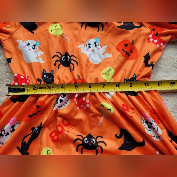 Patpat Children's Orange Long Sleeves  Halloween Dress Size 5/6 - Picture 6 of 9